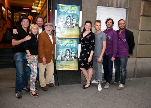 Soeren Hueper ,Dorkas Kiefer, Horst-Gurnter Marx, Rudolf Waldemar Brem , Anne Weinknecht,Philipp Kronenberg Sebastian Herrmann ,Markus Frank  Premiere des Films Toilet Stories im Abaton Kino  Hamburg, 10.08.2015