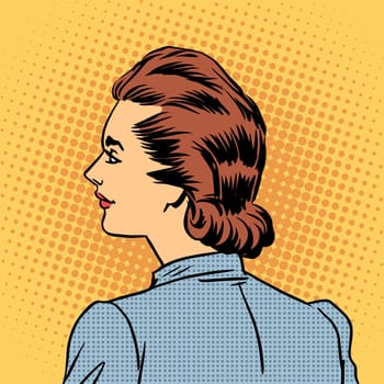 Business woman in profile. Pietro style pop art