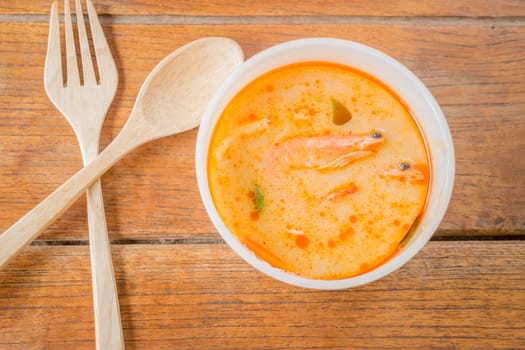 Spicy shrimp soup thai traditional cuisine, stock photo