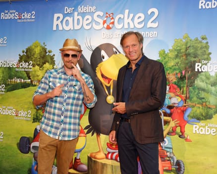 Jan Delay ,Gerhard Delling , Premiere of The Little Raven Sock 2 at Zeise Kino Hamburg on 16.08.2015