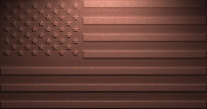 Rusty metal flag of the United States Of America.