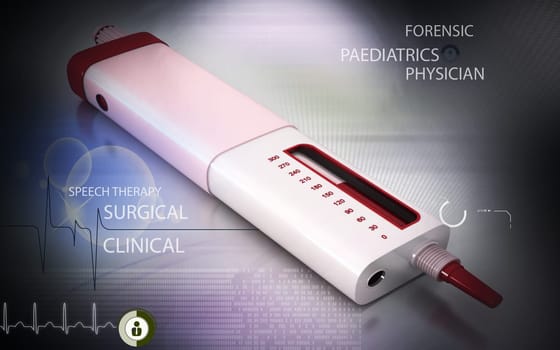 Digital illustration of insulin pen in colour background