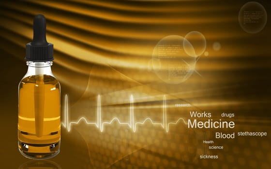 Digital illustration of medicine in colour background