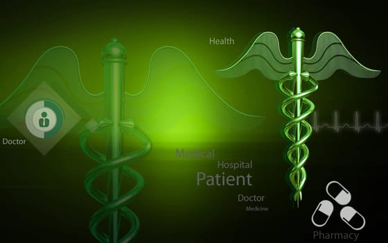 Digital illustration of Medical symbol in colour background