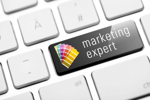 marketing expert key on keyboard