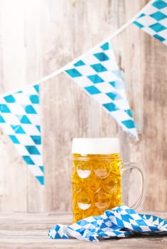 Beer Glass with Wood Background (October Festival)