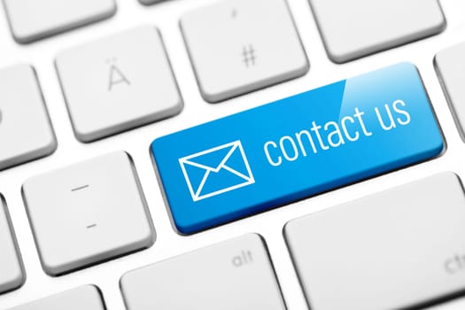 contact us key on white keyboard
