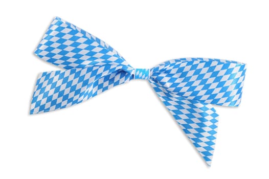 Original Bavarian Bow with diamond pattern. Classic beer tent decoration. Isolated on white.