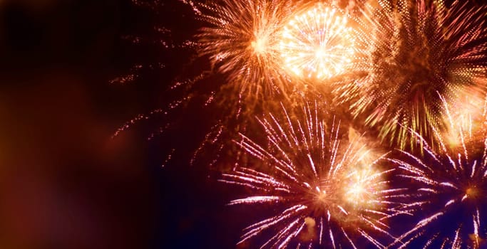 nightly fireworks with light and glitter patterns,graphic star shapes with motion blur added