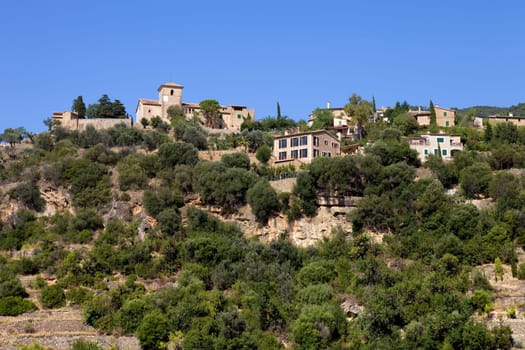 picturesque and historic village of Deia in the Tramuntana mountains, Mallorca, Spain