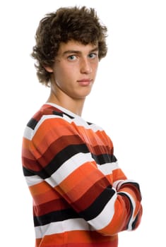 casual young man portrait, isolated on white