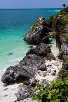 small Mexico beach at Tulum ruins, Yucatan