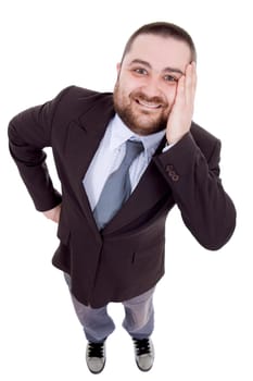young business man full body isolated on white background