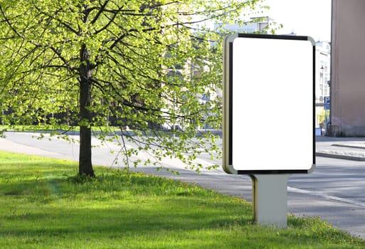Blank billboard on a street