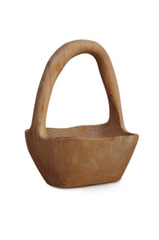 Wooden basket on white background