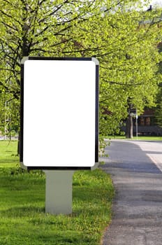Blank billboard on a street