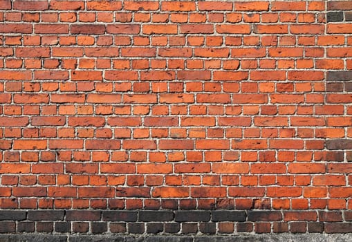 Old red brick wall background