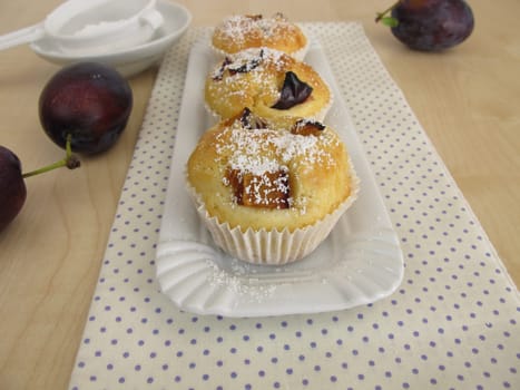 Friands with plums