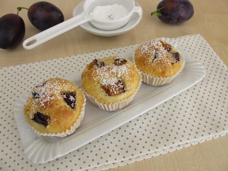 Friands with plums