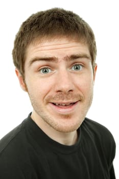 studio picture of a young man, close up portrait