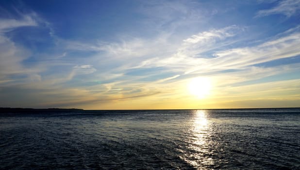 Sunset time sea landscape near Piran in Slovenia