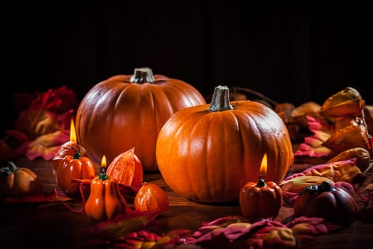 Traditional pumpkins for Thanksgiving and Halloween