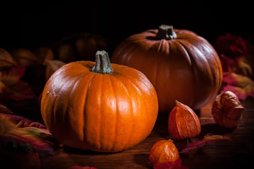 Traditional pumpkins for Thanksgiving and Halloween