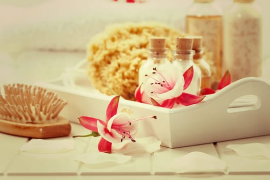 Wellness and bath accessories in vintage look