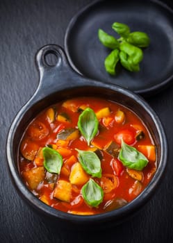 Ratatouille - vegetable stew with basil