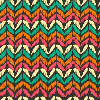 Vintage boho fashion style seamless pattern blackboard background with colorful elements. Ideal for fabric design, paper print and web backdrop. EPS10 vector file.