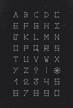 Simple modern font set with numbers in a contemporary geometric molecular dot style over blackboard background. EPS10 vector file.