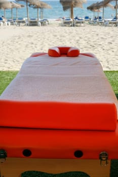 Massage area on the beach on summer vacation season