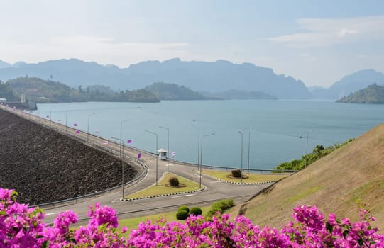 Stunning view of Limestone mountains and lake in Khao Sok National Park, Surat Thani Province, Thailand