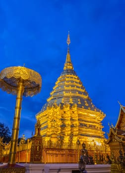 Wat Phra That Doi Suthep is the popular tourist destination of Chiang Mai, Thailand.