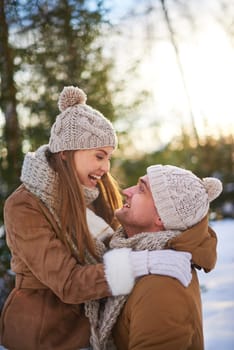 Cheerful man and woman having fun outdoors