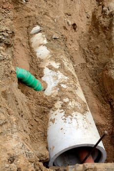 New sewer pipe