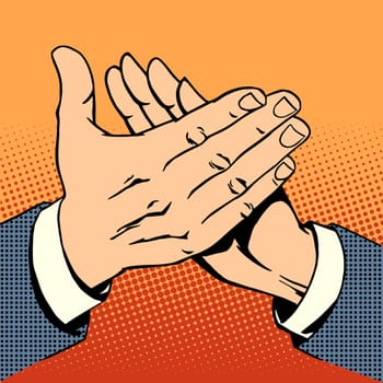 hands applause success bravo retro style pop art