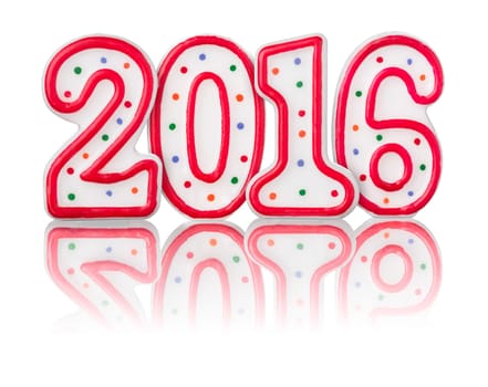 Red year 2016 with reflection