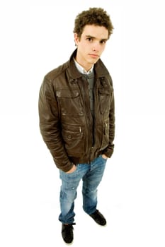 casual young man full body, isolated on white