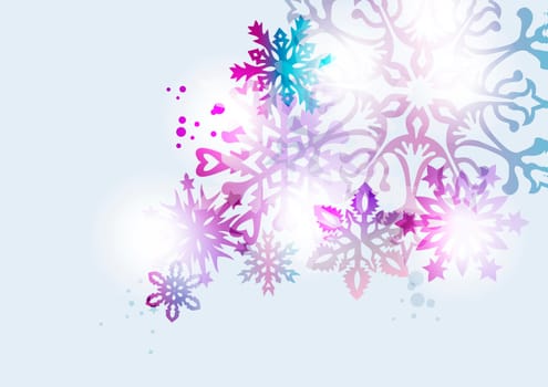 Contemporary Christmas elegant snowflake elements with transparency ideal for greeting card or party invitation background. EPS10 vector file.
