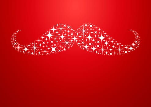 Merry Christmas and Happy New Year greeting card background with hipster mustache shape sparkle stars design. EPS10 vector file.