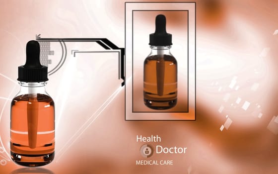 Digital illustration of medicine in colour background