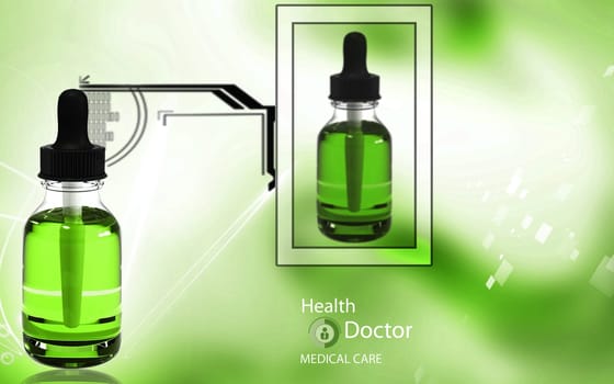 Digital illustration of medicine in colour background