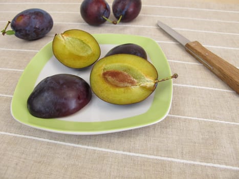 Fruit meal with plums