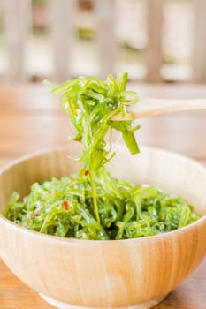 Delicious fresh seaweed spicy salad, stock photo