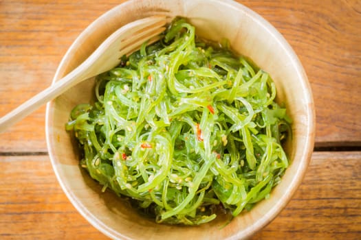 Delicious fresh seaweed spicy salad, stock photo