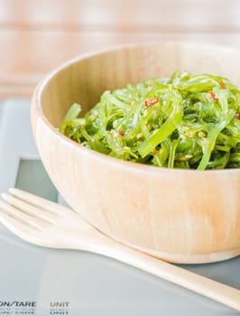 Delicious fresh seaweed spicy salad, stock photo