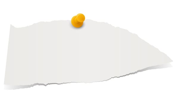 gray colored scrap of paper with pin needle