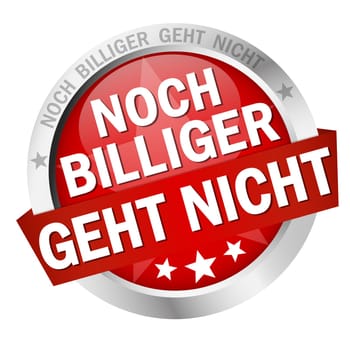 red button with banner and text Even cheaper is not possible