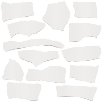 collection of gray colored scraps of papers with shadows